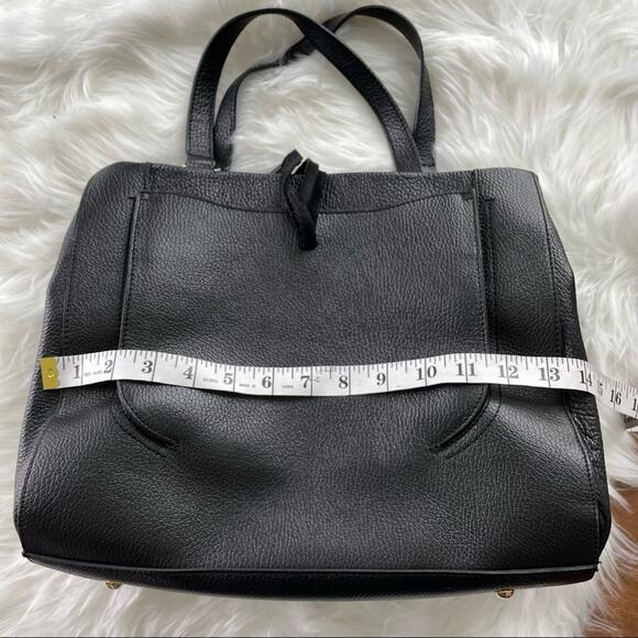 Dimoni By Julio Black Pebbled Leather Maestre S.L Triple Compartment Satchel Bag - Picture 4 of 7